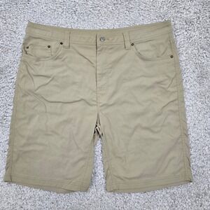 prAna Mens Brion Stretch Nylon Shorts Size 40 Khaki Casual Outdoors Hiking‎